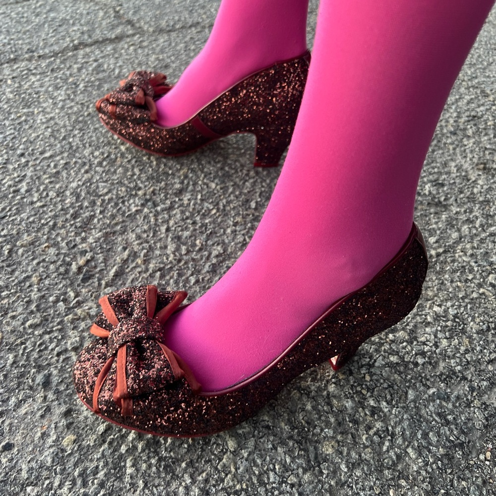 Irregular Choice “Lady Ban Joe” Heels – Brown / Burgundy Glitter – New in Box